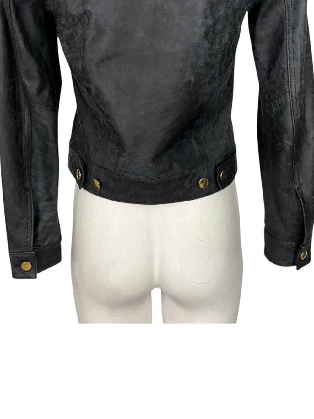 Derek Lam 10 Crosby Shearling Collar Leather Jacket 4 Indigo - Picture 13 of 15